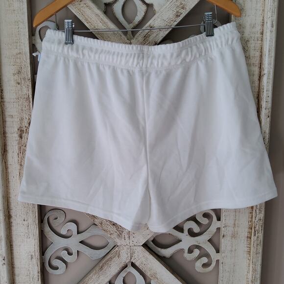 H by Halston Women's Drawstring Shorts Cotton Blend in White - Picture 5 of 6